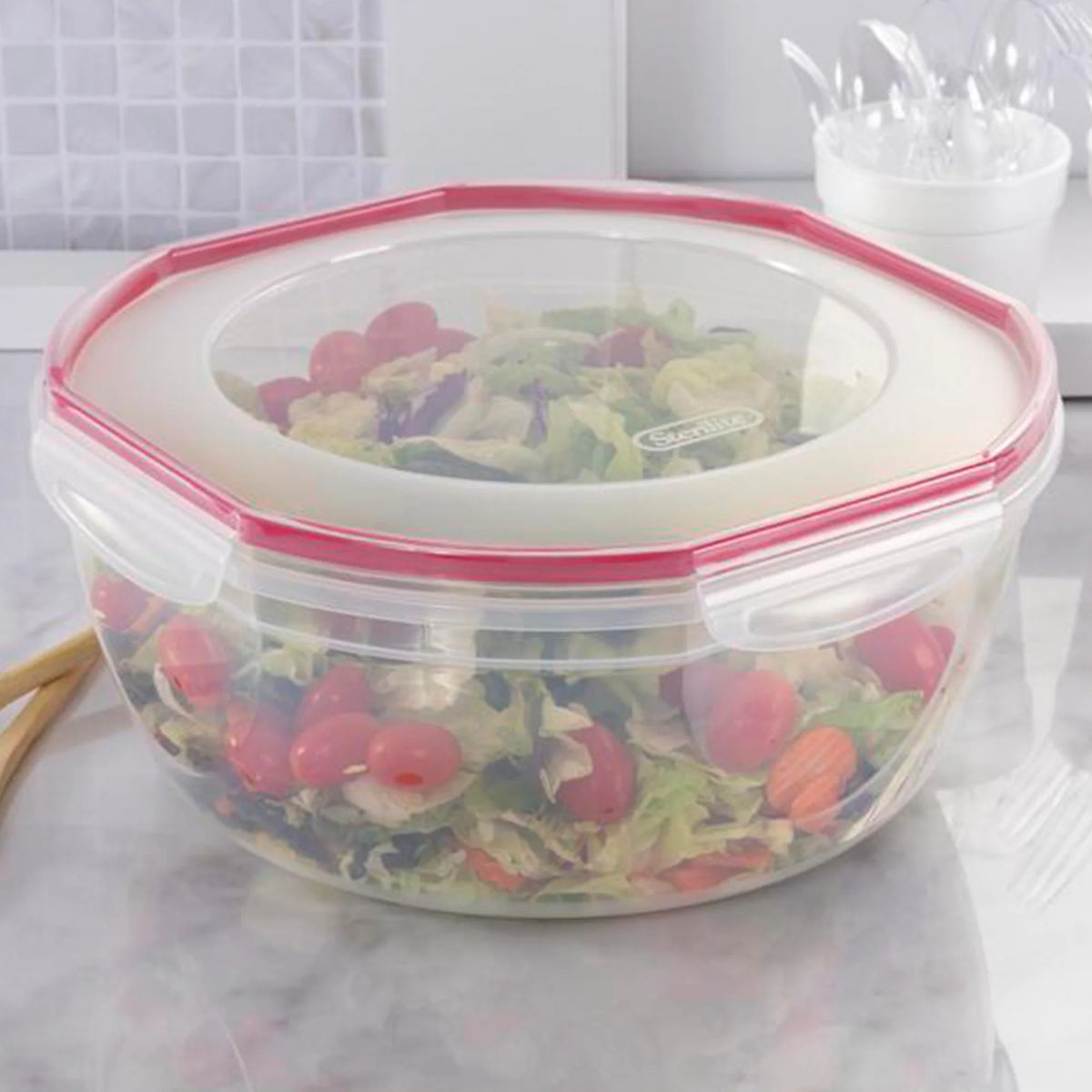 8.10 Quart Plastic Food Storage Bowl Container, 2 Pack K1069