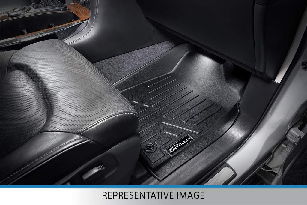 Black Custom Fit Floor Mats 2 Rows and Cargo Liner Trunk Set C1613