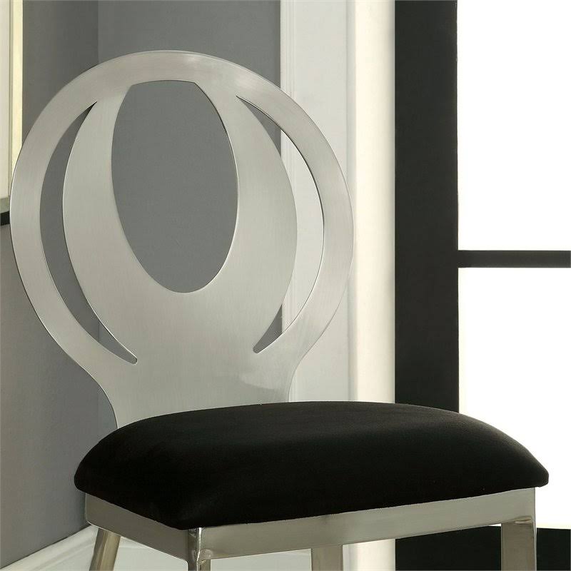 Metal Dining Chair in Silver (Set of 2) N158