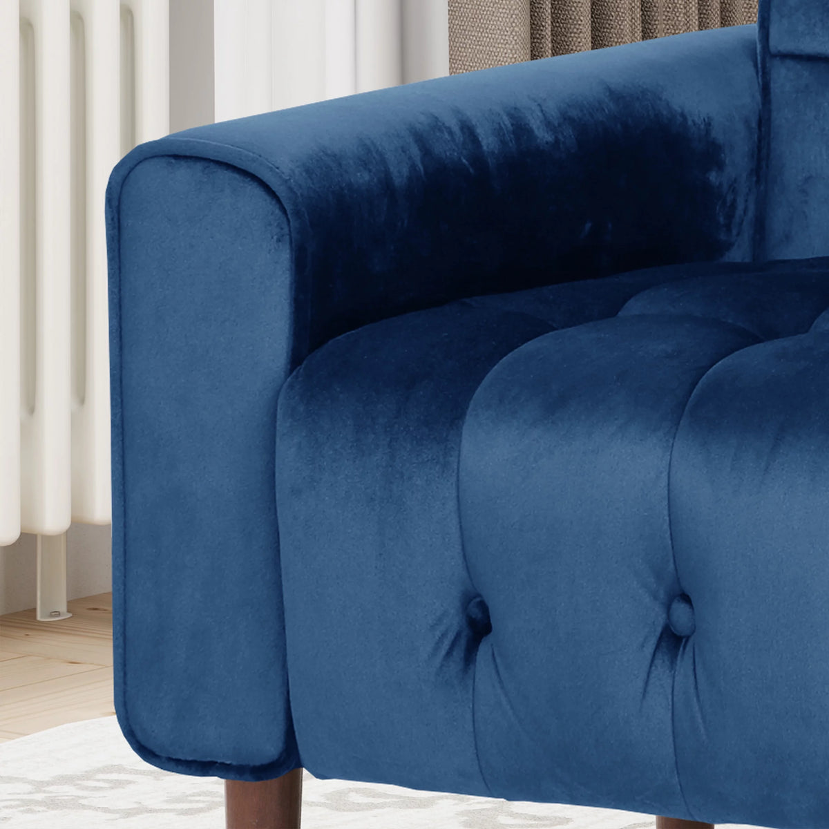Navy Blue Velvet Tufted Armchair S710699