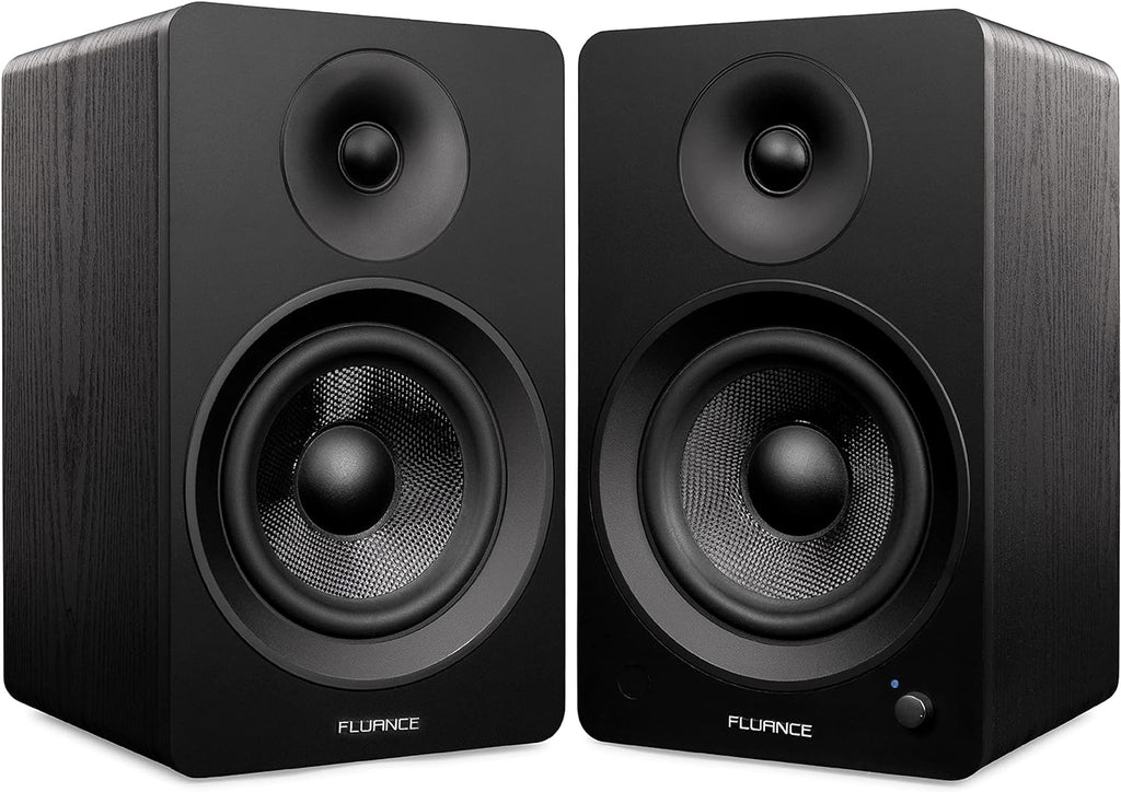 Powered 2-Way Stereo Bookshelf Speakers with 6.5 Drivers, 120W Amplifier, White Walnut R9209