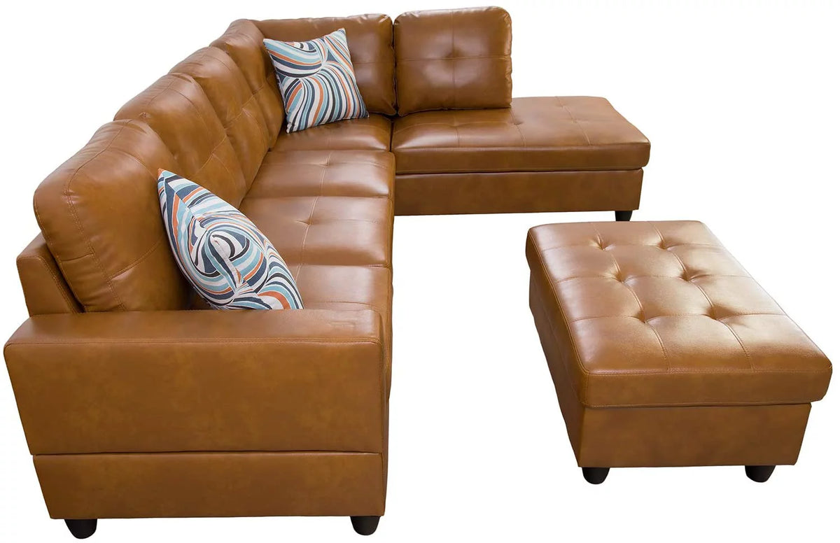 Leather L Shape Sectional Sofa Set C8196