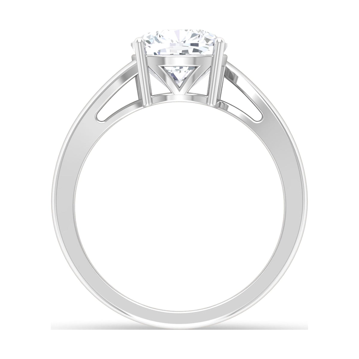 Cushion Cut Moissanite Solitaire Engagement Ring - 8 mm, 925 Sterling Silver, US 4.00 S3675