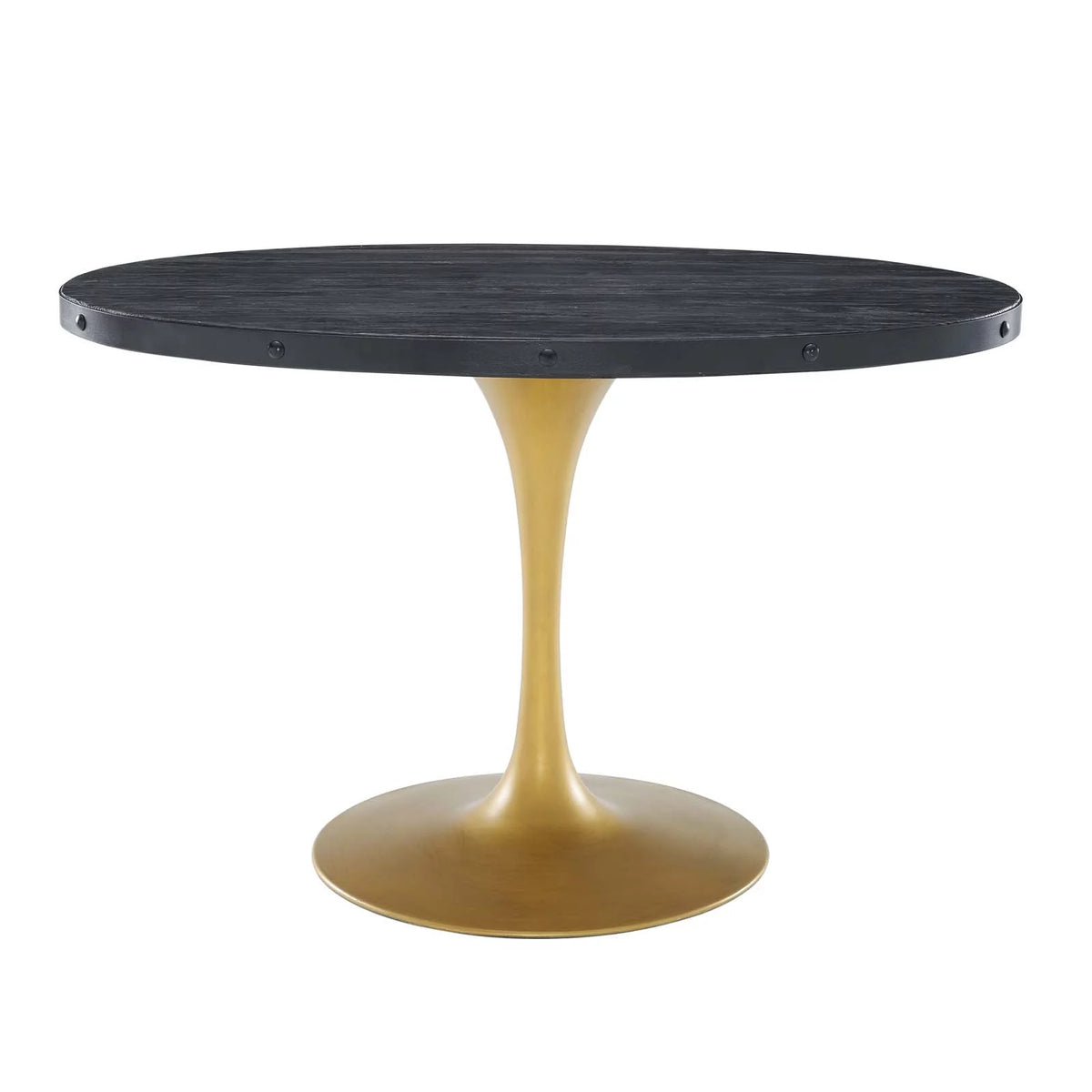 Black Gold Oval Wood Dining Table Z97920