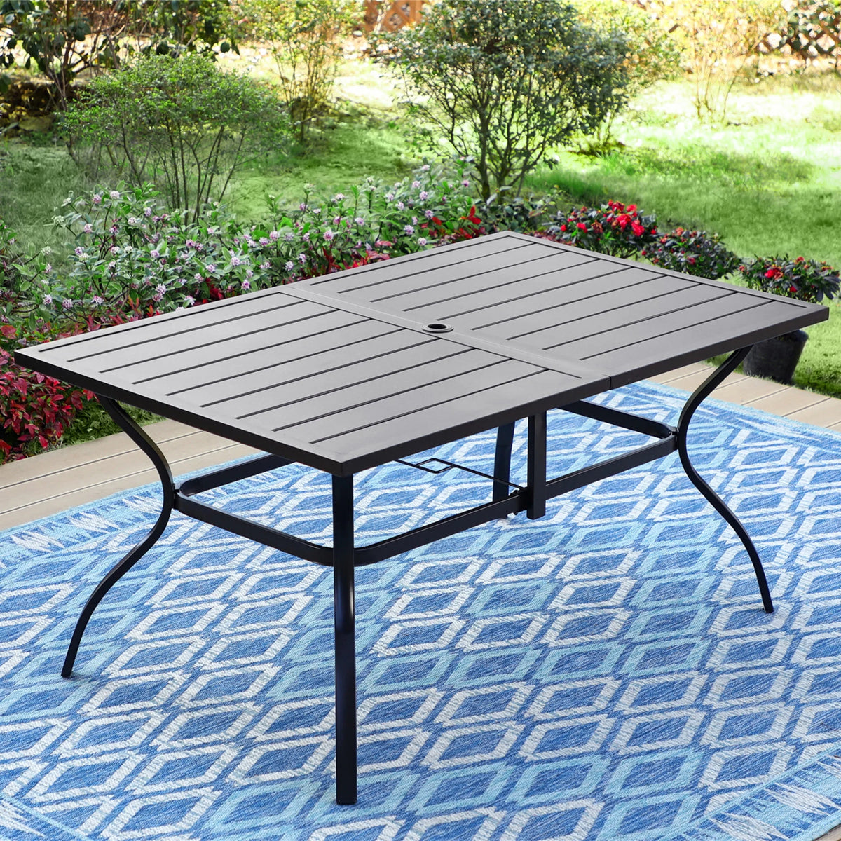 Set of 8 Outdoor Dining Set with 13 ft Umbrella, 8 Chairs & Table W9537