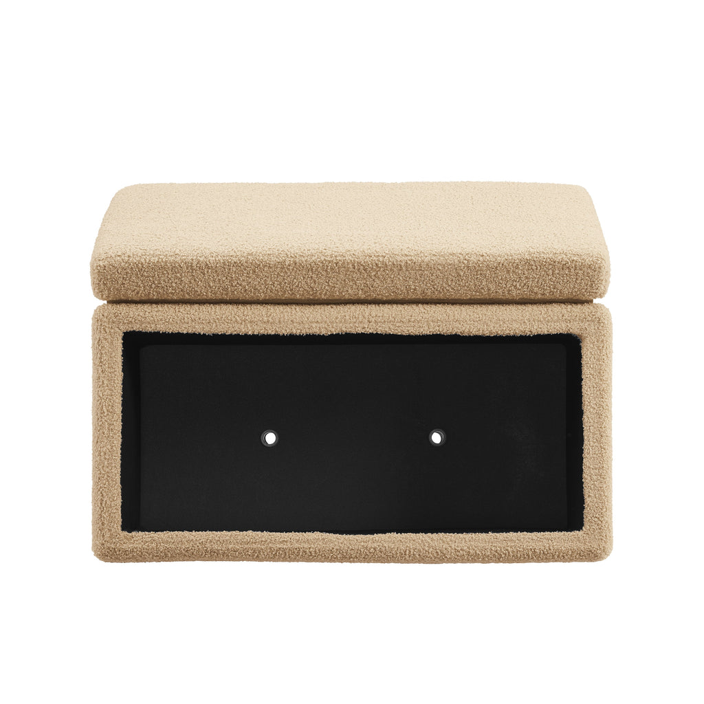 Tan Rectangle Storage Ottoman W4441