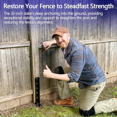 4-Pack 32in Stainless Steel Fence Post Anchor Black L49394