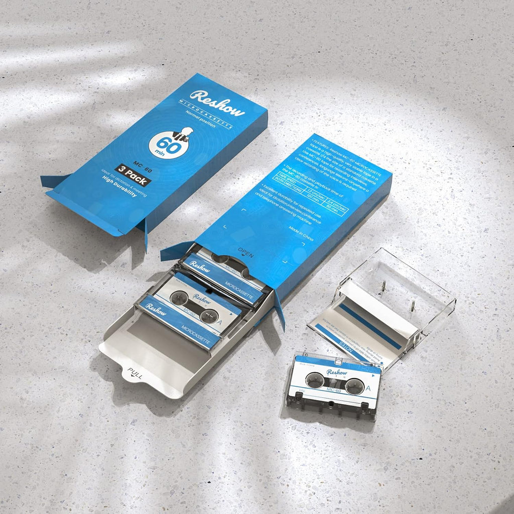 3 Pack Micro Cassette Tapes Blank for Recording MC-60 Minutes O89717