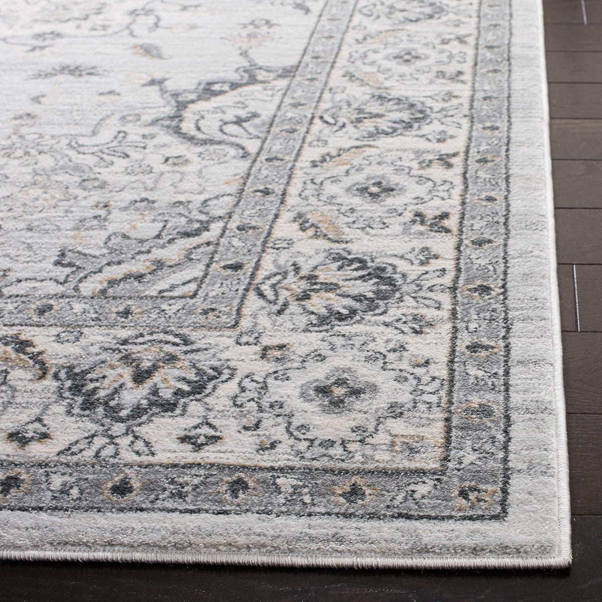 9' x 12' Light Grey/Cream Oriental Non-Shedding Area Rug V98509