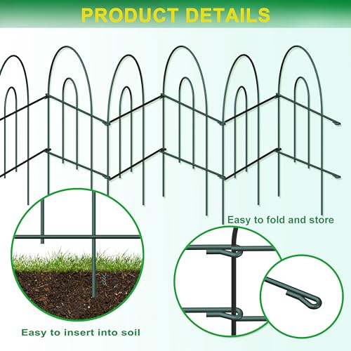 Green 32inX20ft Metal Garden Fencing D74244