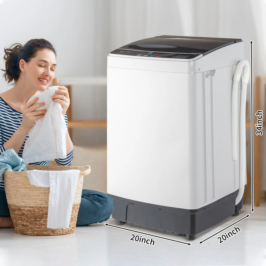 Full-Automatic Top Load Portable Compact Washing Machine 17.6 Lbs Capacity T43723