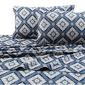 Queen Flannel Damask Printed Extra Deep Pocket Sheet Set I9971