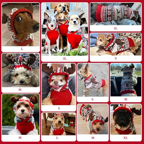 XX-Large Dog Christmas Sweater with Leash Hole Q798