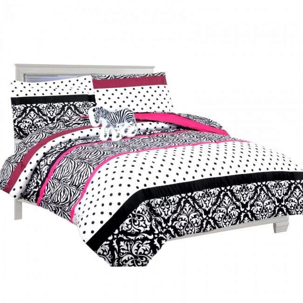 6 Piece Twin Pink Comforter and Sheet Set K926