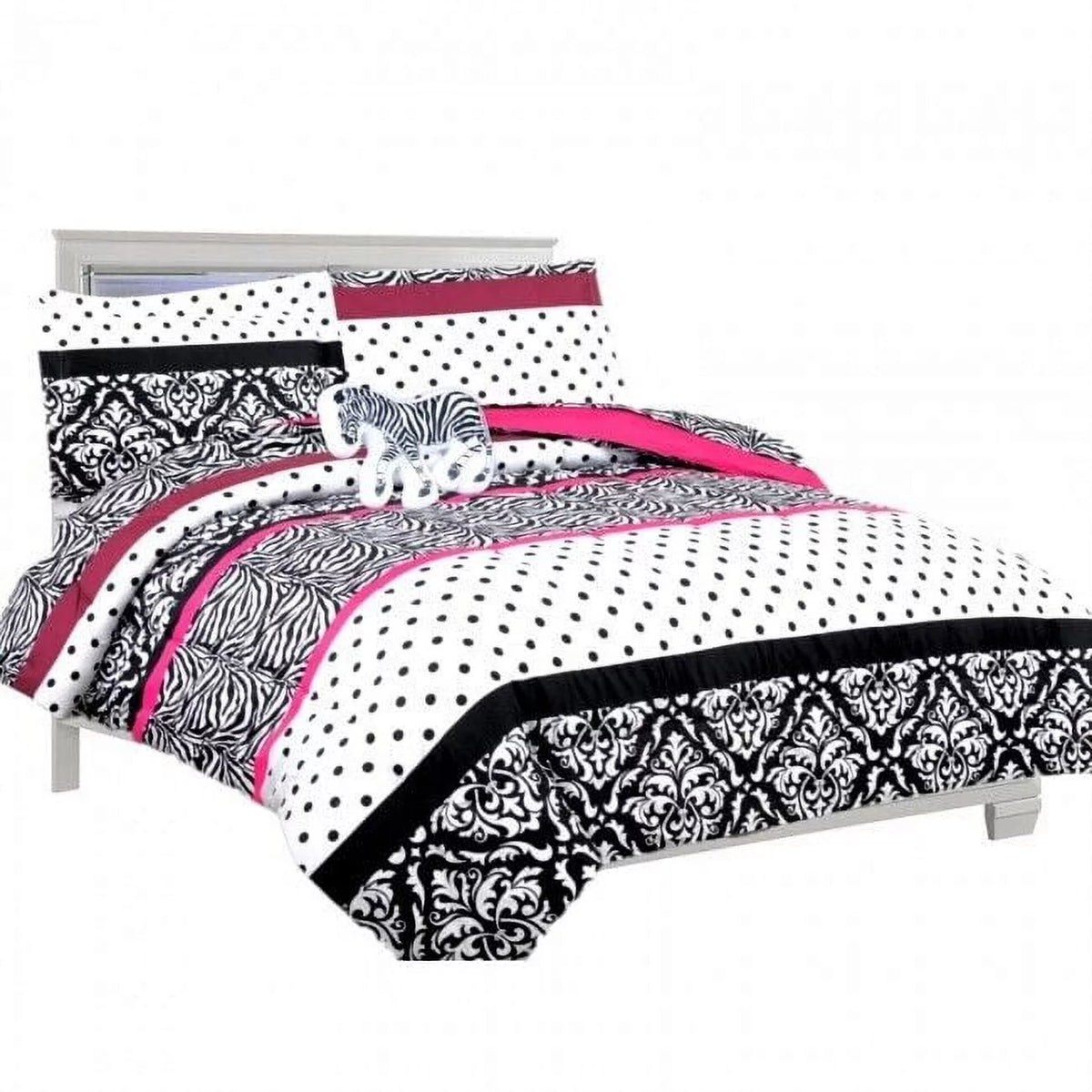 6 Piece Twin Pink Comforter and Sheet Set K926