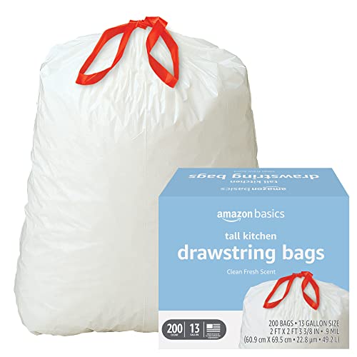 13 Gallon 120 Count Tall Kitchen Drawstring Trash Bags E4478
