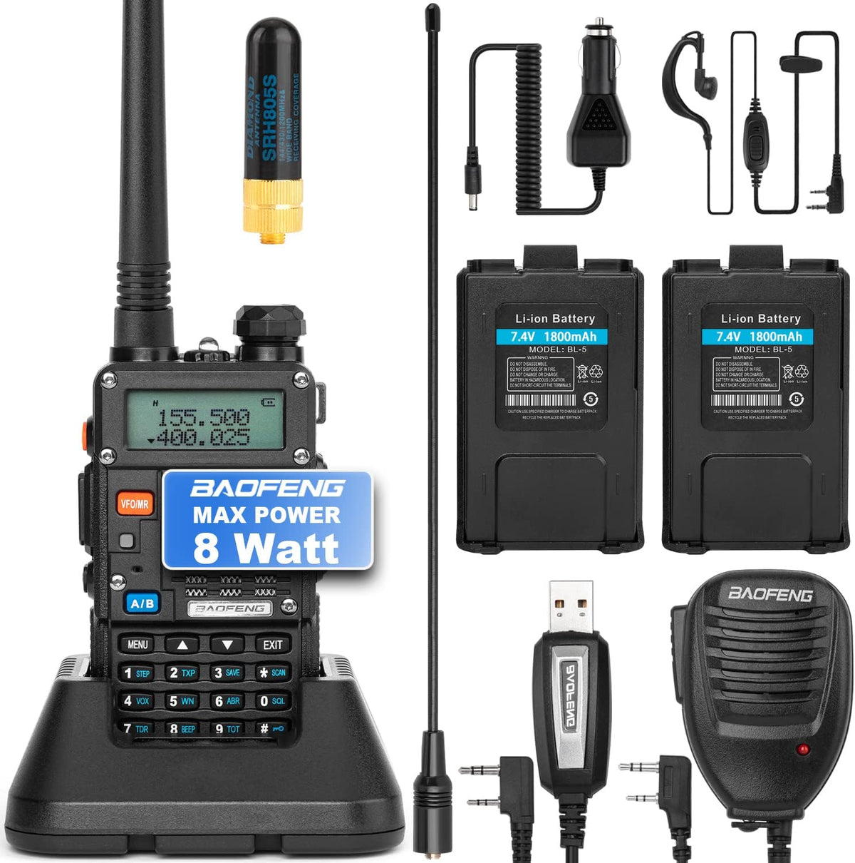 8W Dual Band Handheld Ham Radios 2 Pack C18360
