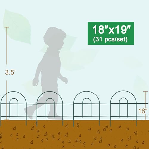 Green 32inX20ft Metal Garden Fencing D74244