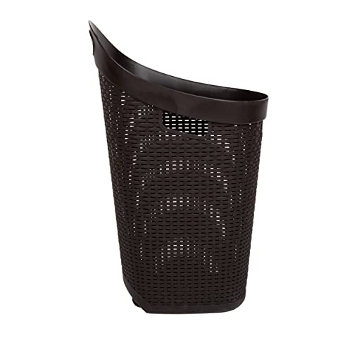 60L Rolling Laundry Hamper with Wheels, Plastic, Brown X55995