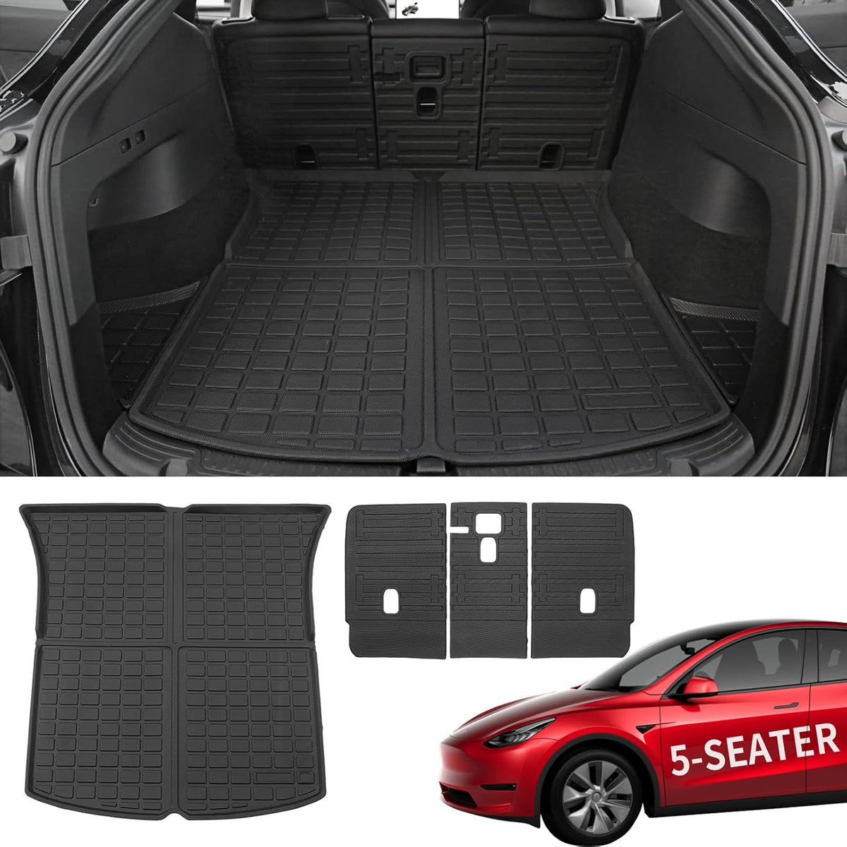 TPE Cargo Liners Set of 4 Mats for Tesla Model Y M14088