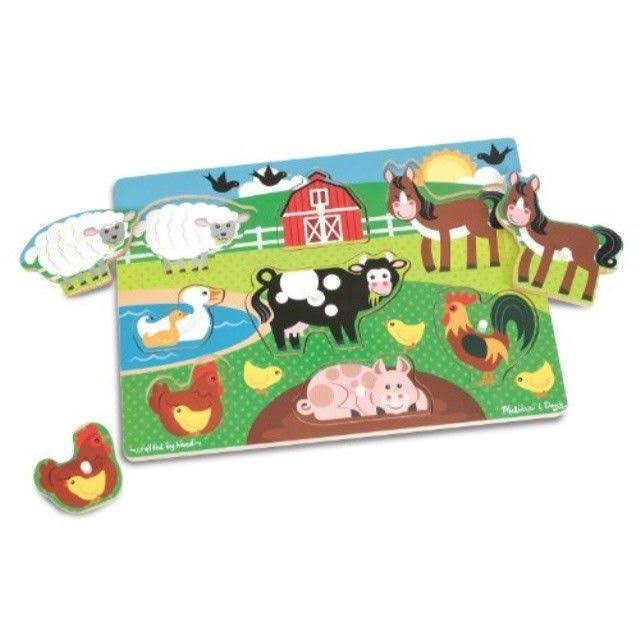 Wooden Peg Puzzle Farm Animals S844
