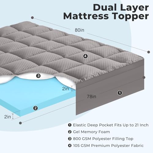 King Size 4 Inch Memory Foam Mattress Topper K919