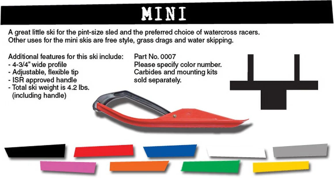 Black Snowmobile Skis with Loops C156248
