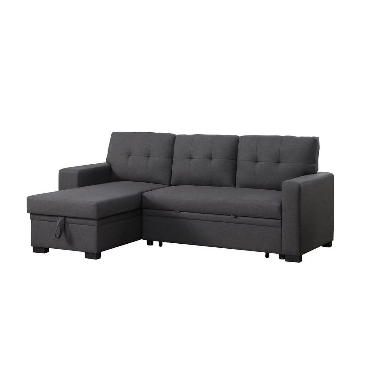 Dark Gray Reversible Sectional Sofa Bed B92812