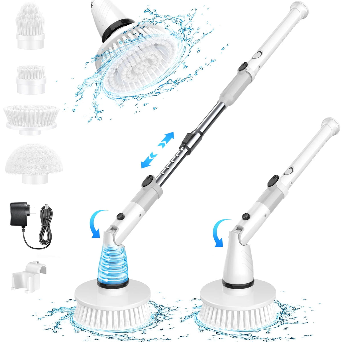 Cordless Electric Spin Scrubber with 4 Heads J152