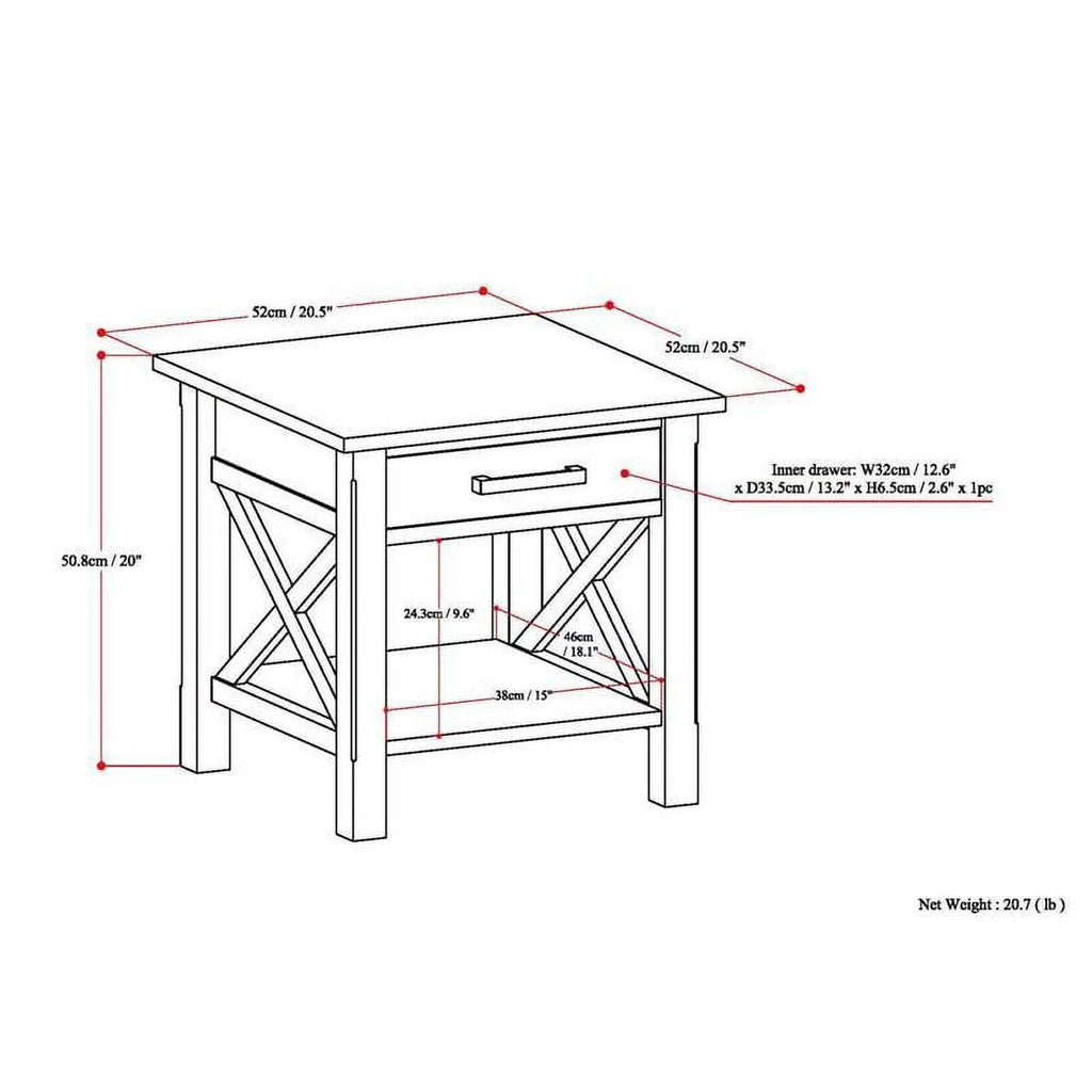 Solid Wood End Table with Storage G117915