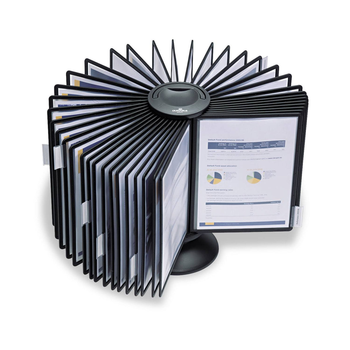 Black Sherpa 40-Panel Carousel Reference System, 80-Sheet Capacity N1725