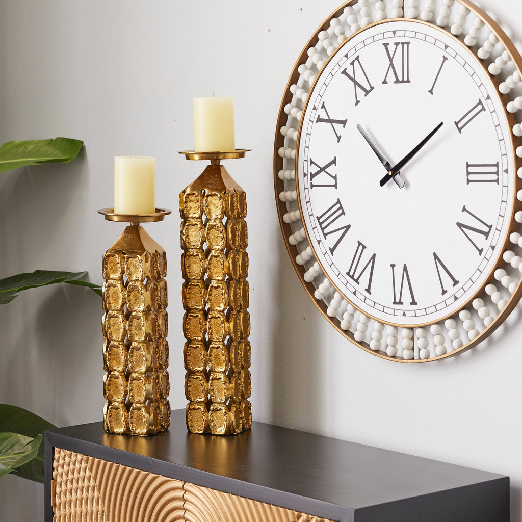 Gold Aluminum Candle Holder 19 X468