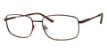 Brushed Brown Rectangular Full Rim Eyeglasses I37334