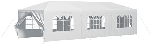 10'x30' Heavy Duty White Waterproof Outdoor Canopy S1087