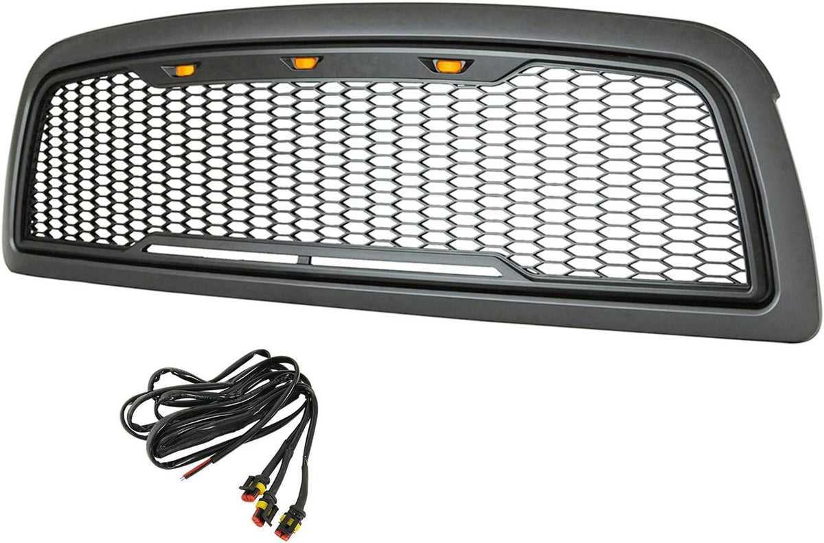 ABS Upper Grille Front LED Grille with Amber LED Lights Replacement Grille I550284