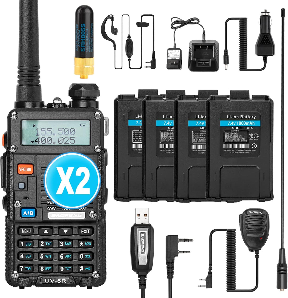 8W Dual Band Handheld Ham Radios 2 Pack C18360