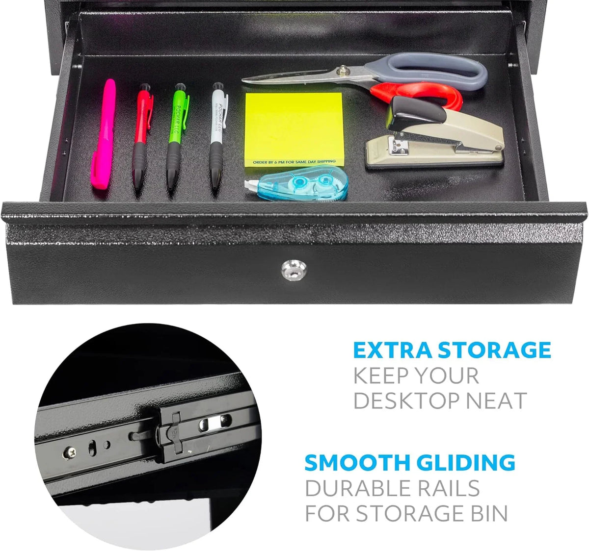 Steel Under Desk Drawer With Lock And Keys L222906
