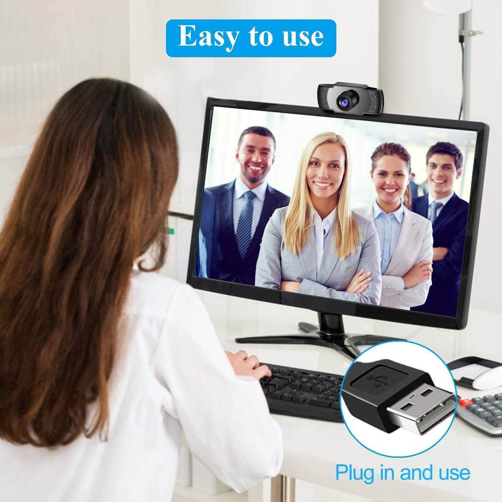 1080P Webcam with Microphone, USB2.0, Rotatable, Pack of 2 P8899