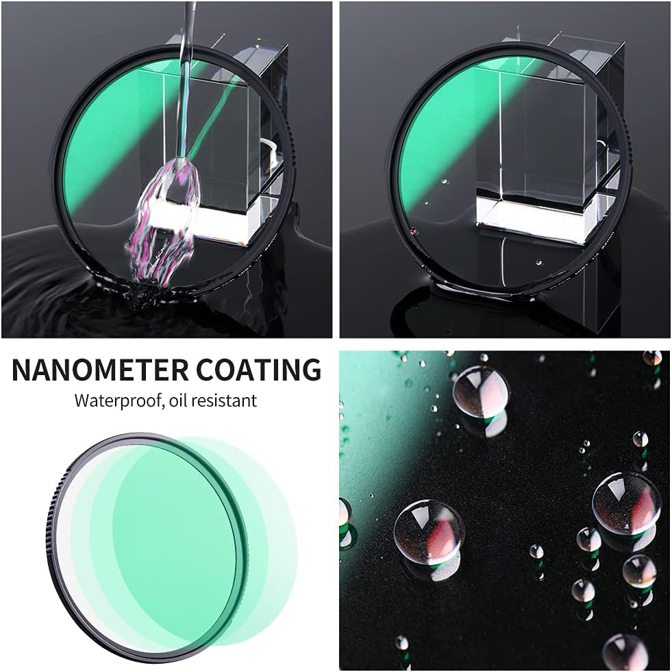 72mm Black Diffusion 1/2 Filter with 28 Multi-Layer Coatings Waterproof for Camera Lens Pack of 2 T4637