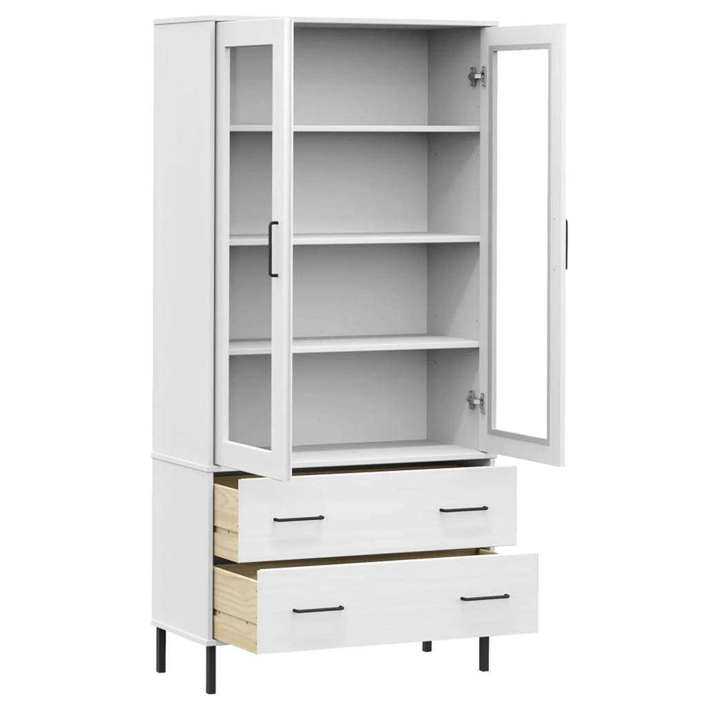 Pine Wood Bookcase with 2 Doors and 2 Drawers M320