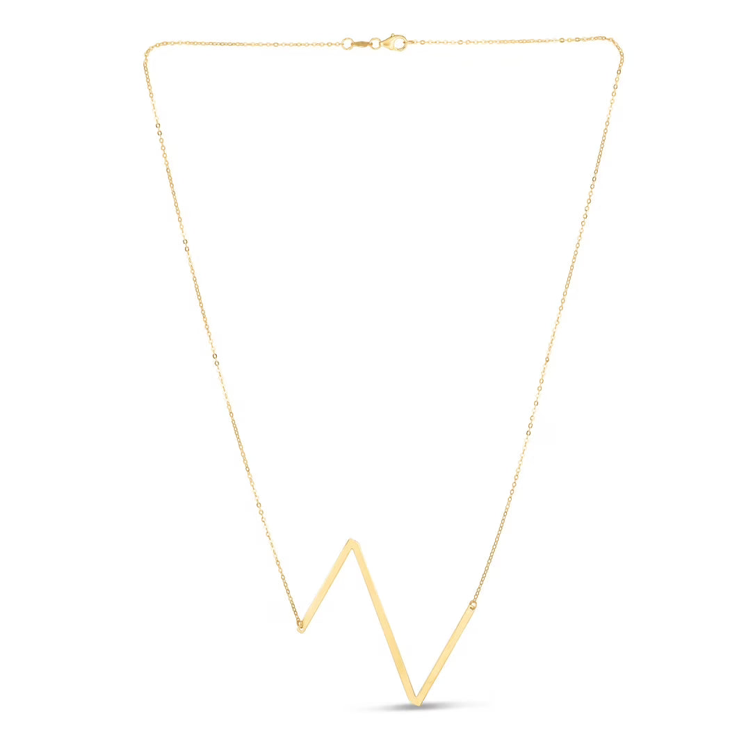 14k Yellow Gold Polished Initial z Necklace With Lobster Clasp 18 Inch P32255