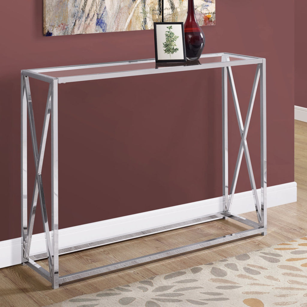 Metal Chrome Narrow Accent Table O4818