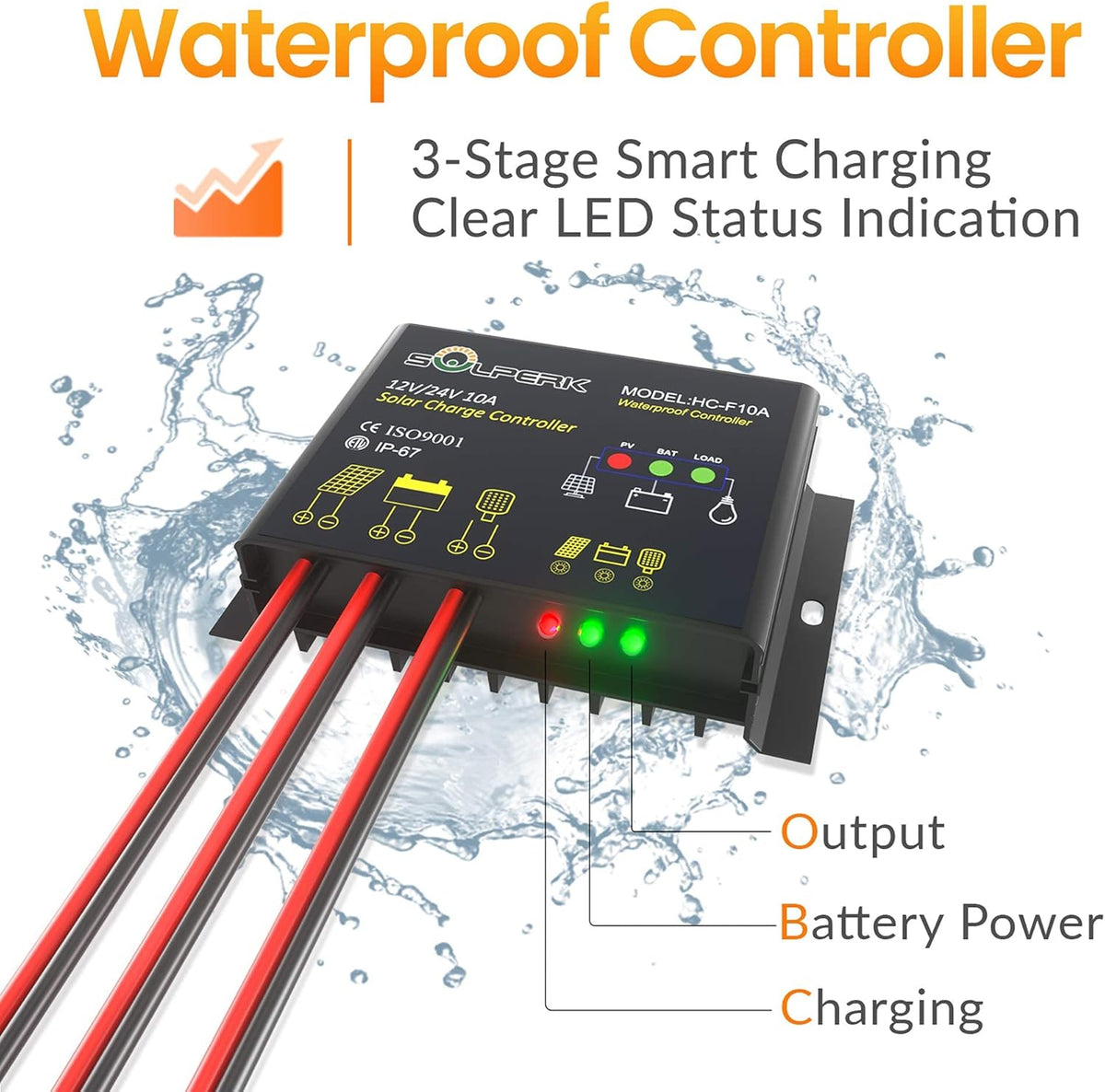 30W 12V Solar Panel Kit with Waterproof Controller and Adjustable Mount Bracket A6486