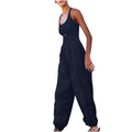 Square Neck Sleeveless Solid Color Sports Jumpsuit I769479