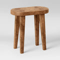 Tall Carved Wood Table Brown S6237
