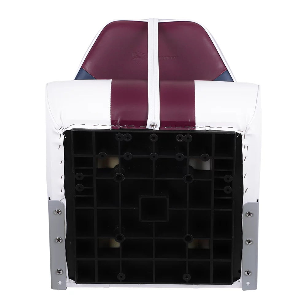 White/Burgundy/Navy High Back Folding Boat Seat B302