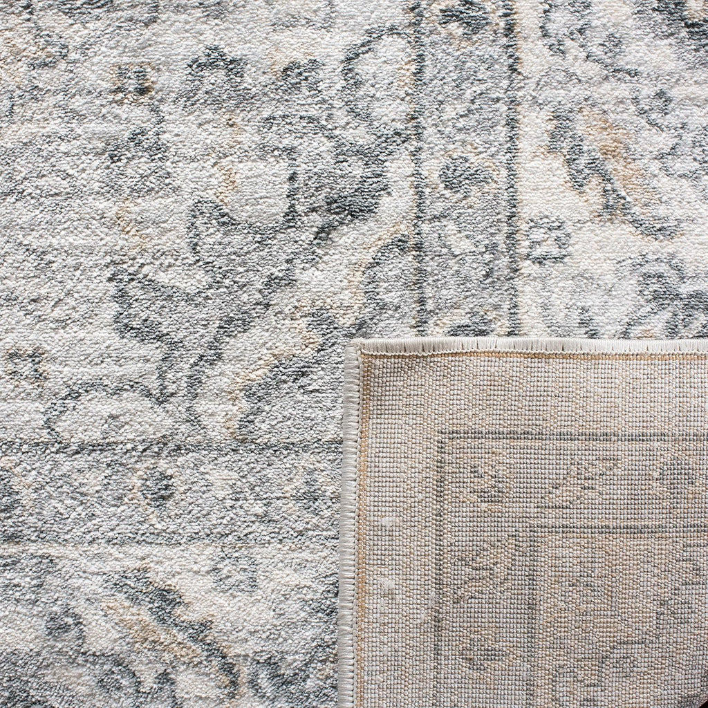 9' x 12' Light Grey/Cream Oriental Non-Shedding Area Rug V98509