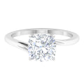 Cushion Cut Moissanite Solitaire Engagement Ring - 8 mm, 925 Sterling Silver, US 4.00 S3675