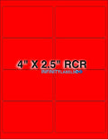 Fluorescent Red Paper Labels 200 Sheets D9710