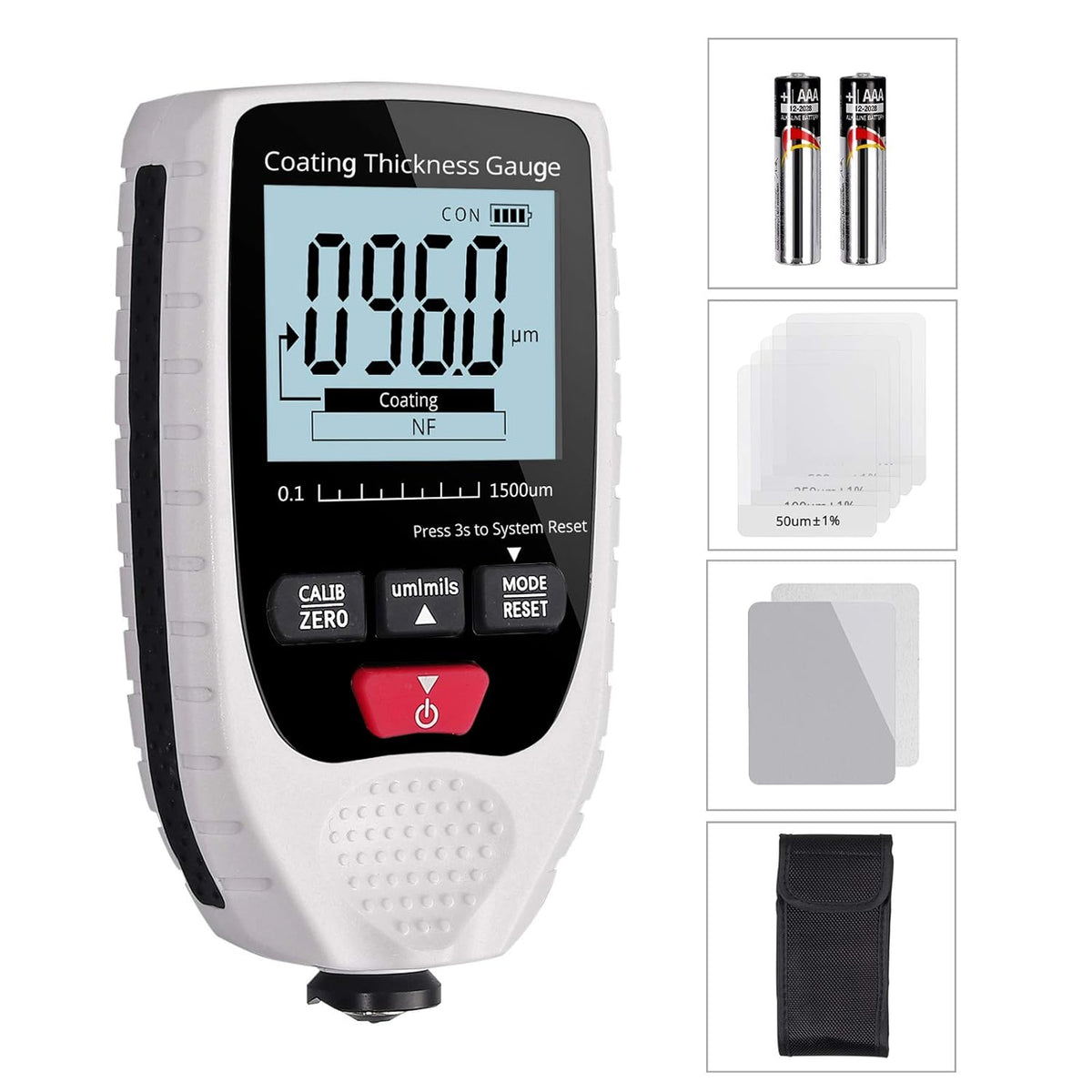 Paint Thickness Gauge Fe/NFe Probe 0 to 1500um S258549